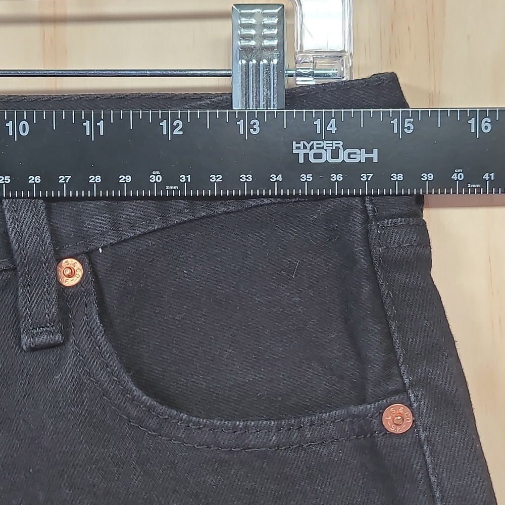 Levis Strauss 501 Denim Jean Shorts‎ Mens 30x9 Black "9 Button Fly Dark Wash NWT - Picture 6 of 16